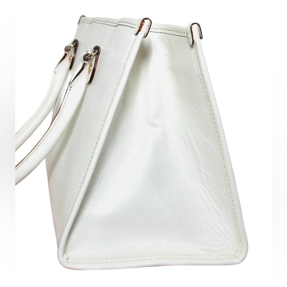 KATE SPADE LEATHER CLASSIC IVORY Shoulder Bag overnight large size 15.5 x 10.5” - Picture 4 of 16